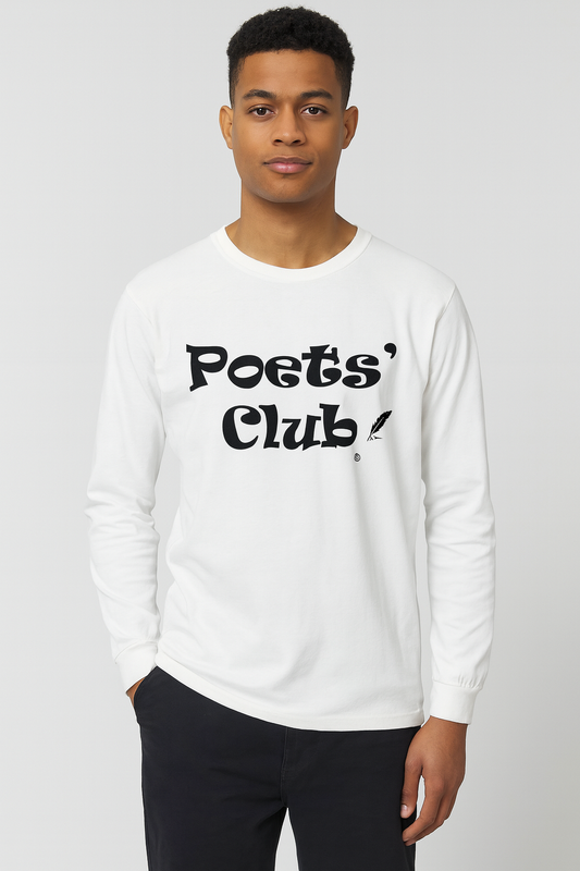 Poets' Club Long -Sleeve Heavy-Weight T-Shirt !00% Cotton